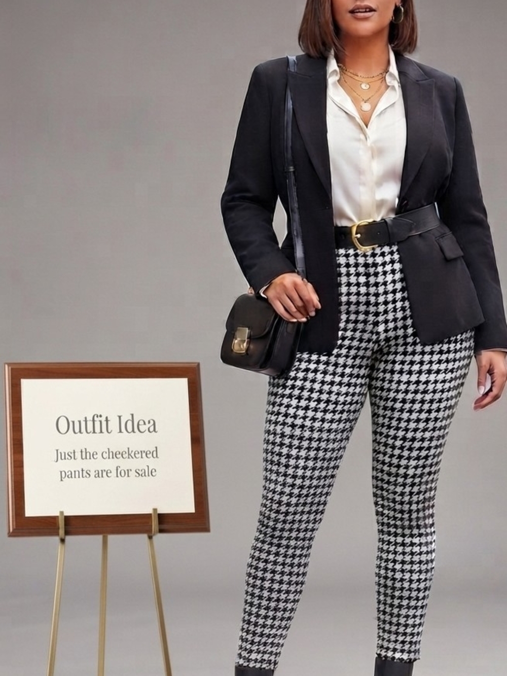 torrid Black and White Houndstooth Straight Leg Pants